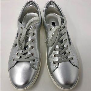 Dolce & Gabbana Silver Leather Men’s Sneakers US10